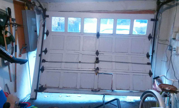 Broken garage door Baltimore County